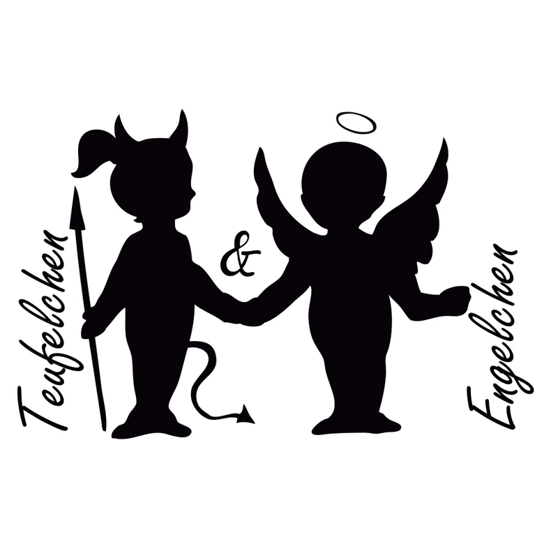 Wandtattoo Engelchen & Teufelchen 4 