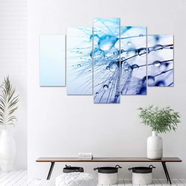 Leinwandbild 5 teilig, Rotscheitel-Laubenvogel 