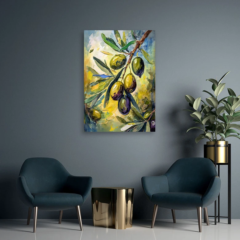 Leinwandbild Oliven acryl handgemalt 