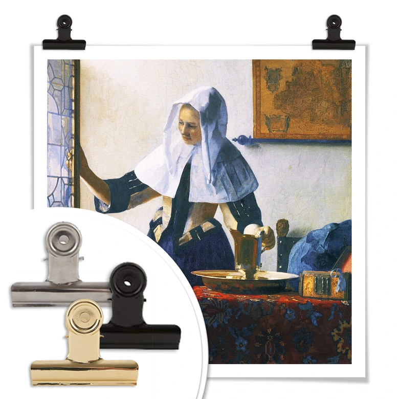 Poster Vermeer - Jeune femme avec la carafe d’eau 