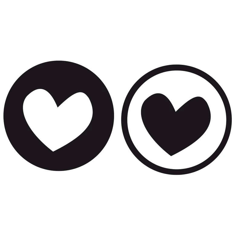 Wandtattoo Two Hearts 