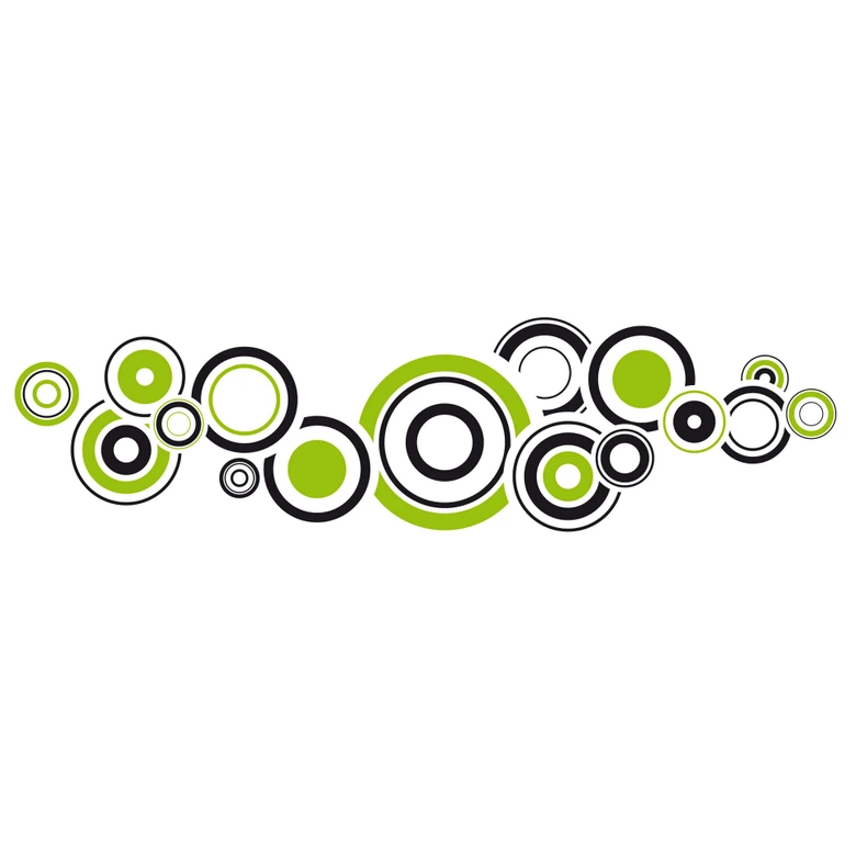 Wandtattoo Retro Bubbles grün 