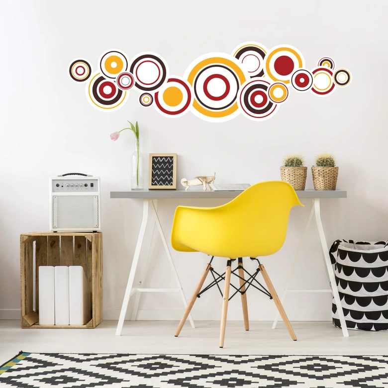 Wandtattoo Retro Bubbles orange 