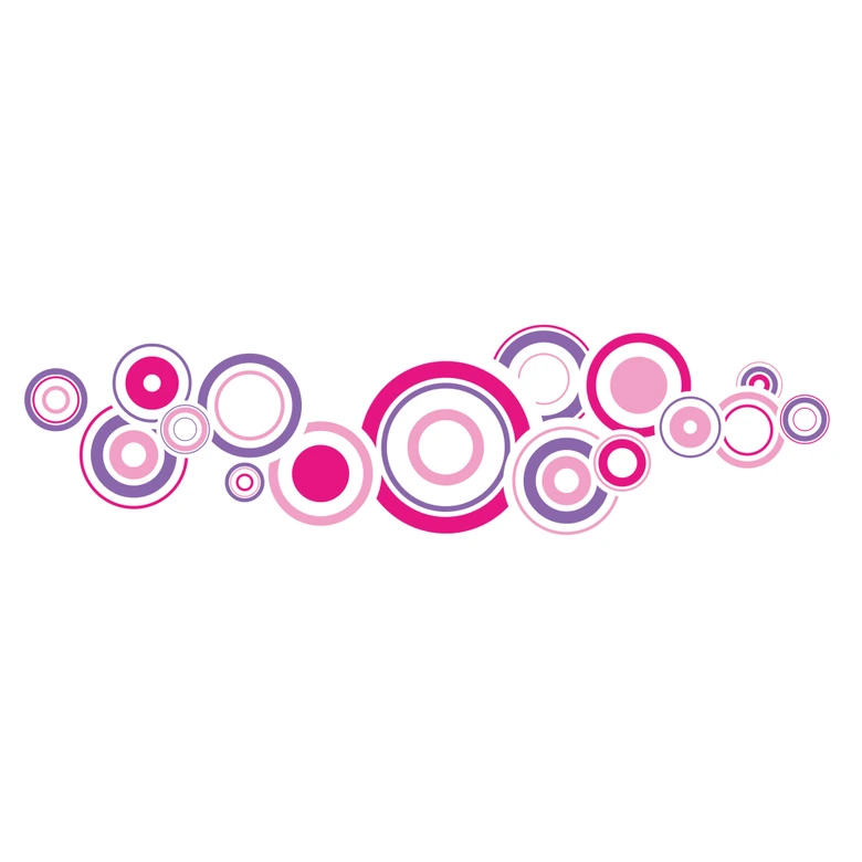 Wandtattoo Retro Bubbles pink 