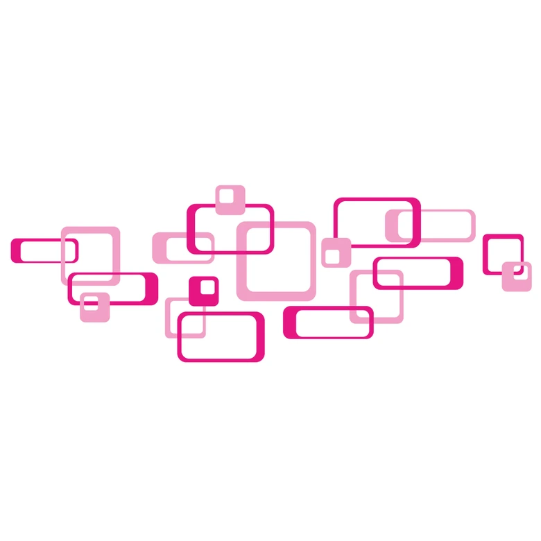 Wallsticker - Retro Rektangel Pink 