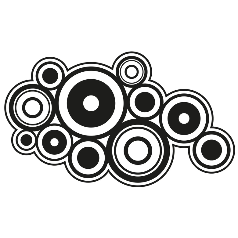 Wandtattoo Retro Ringe 