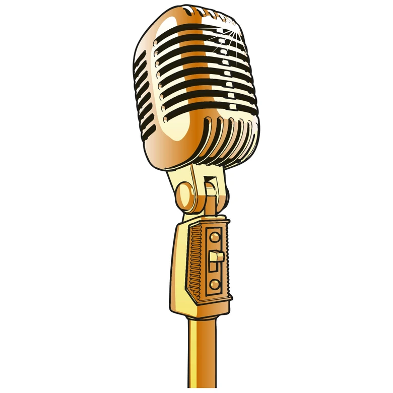 Wandtattoo Retro Microphone 