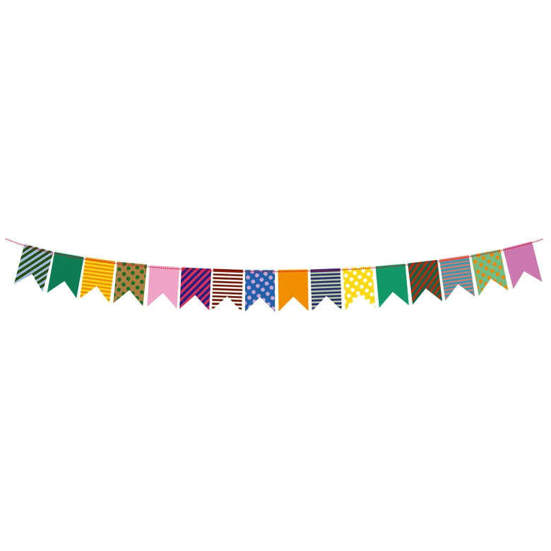 Sticker mural - Guirlande Fanions - multicolore 
