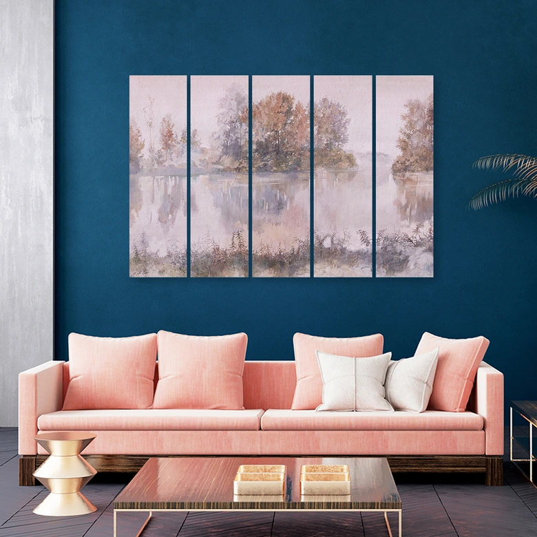 Leinwandbild 5 teilig, Seeblick 