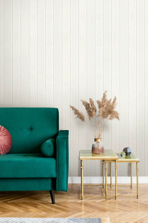 Vliestapete Streifen Modern, Klassisch, Shabby Chic in Creme  