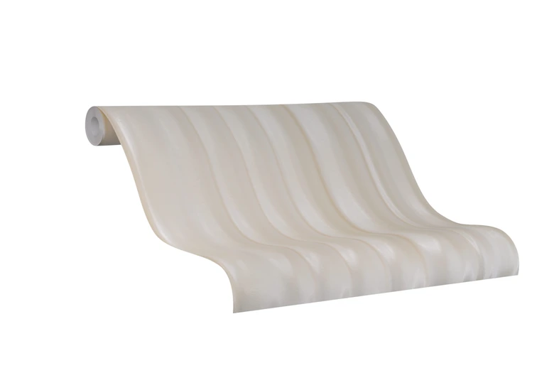 Vliestapete in Streifen mit Glanzeffekt beige Welle von Harald Glööckler 