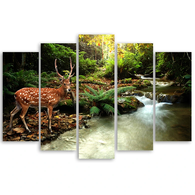 Leinwandbild 5 teilig, Hirschwaldbach 
