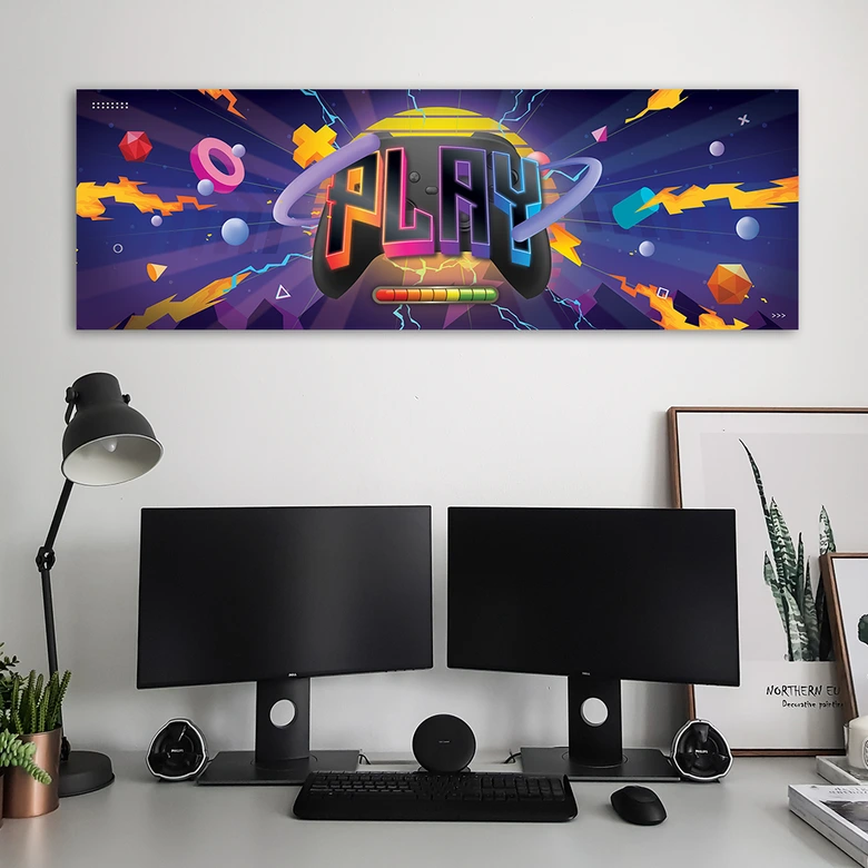 Canvas schilderij, gaming symbolen 
