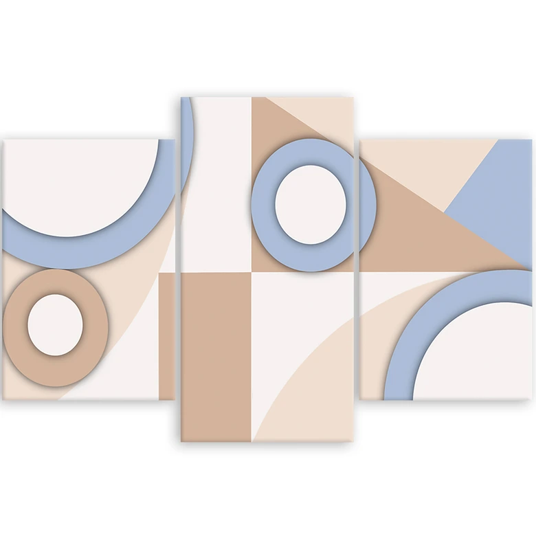 Leinwandbild 3 teilig, Geometrische Abstraktionsformen 