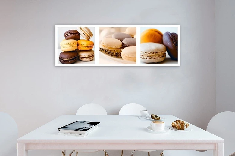 Canvas schilderij, Dessert Macarons - Set 