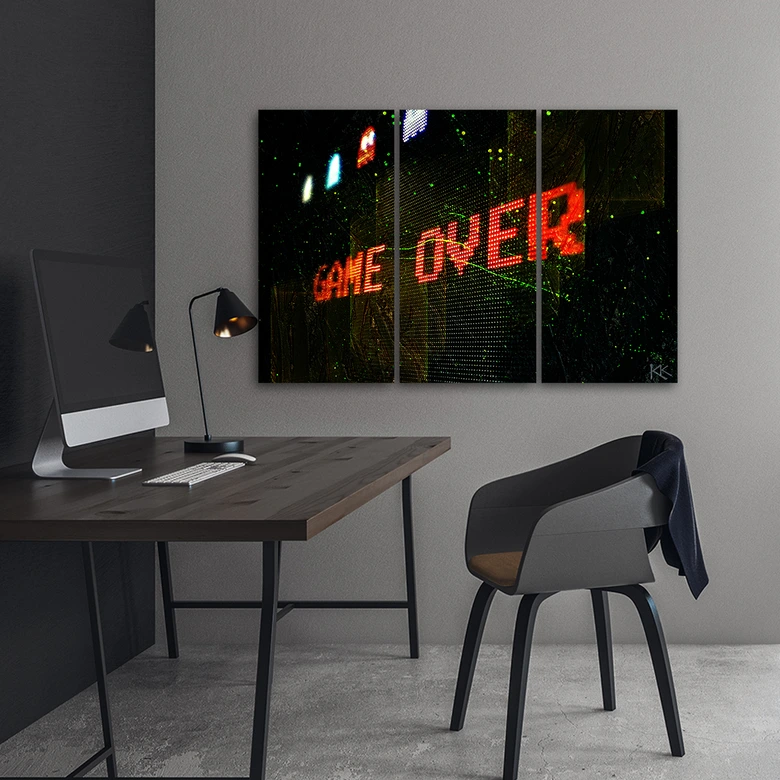 Leinwandbild 3 teilig, Spiel über den Spieler 