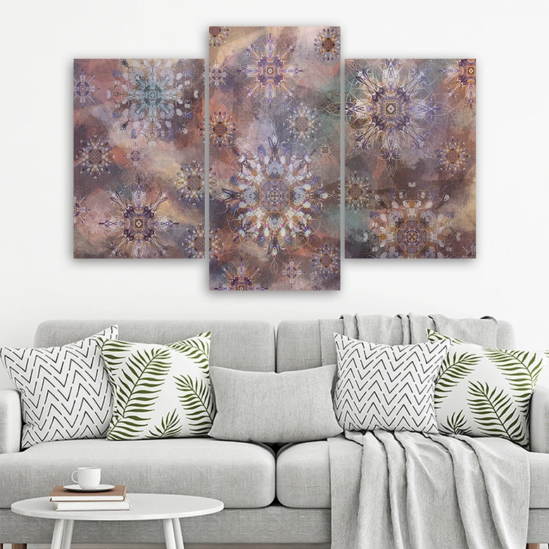 Canvas print 3 stuks, mozaïek van de sterren 