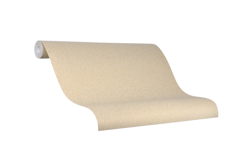 Vliestapete mit glänzenden kleinen Blättern gold Floral von Harald Glööckler 