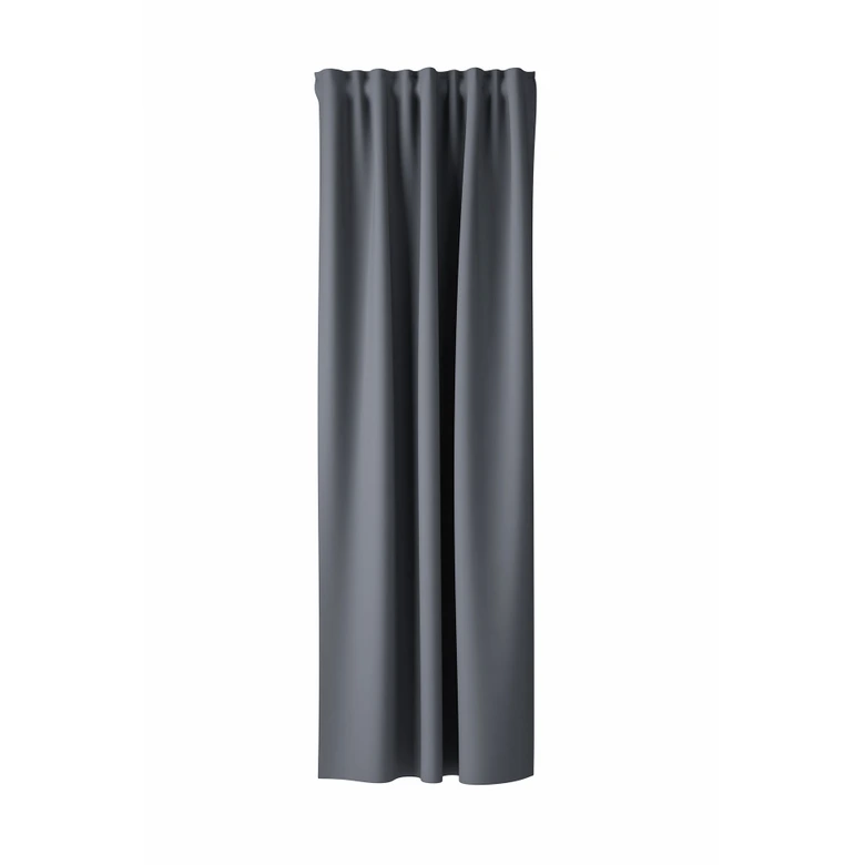 Homing Samtvorhang mit verdeckten Schlaufen Velia grau -  2,45 x 1,4 m 