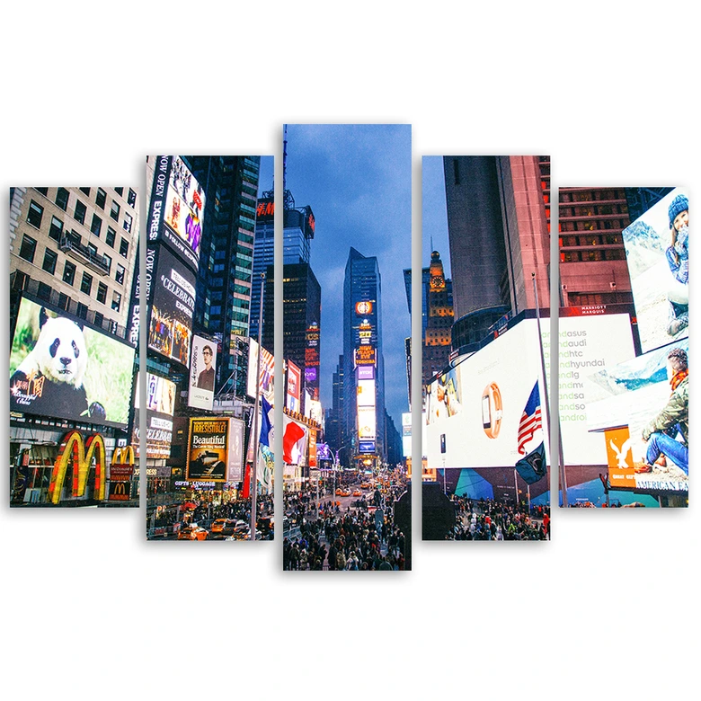 Leinwandbild 5 teilig, New York Times Square 