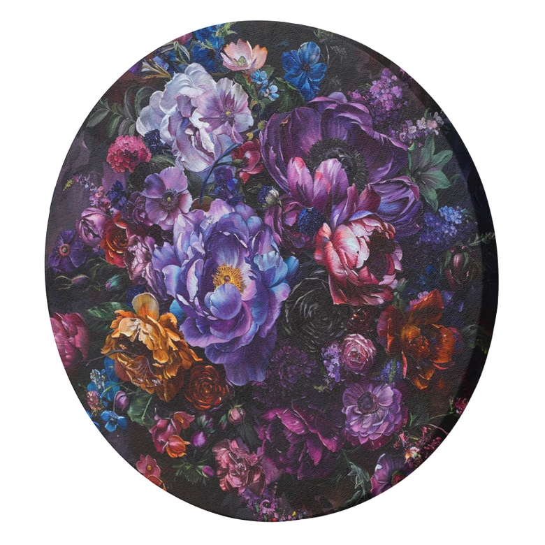 Rundes Leinwandbild Blumenstrauß 