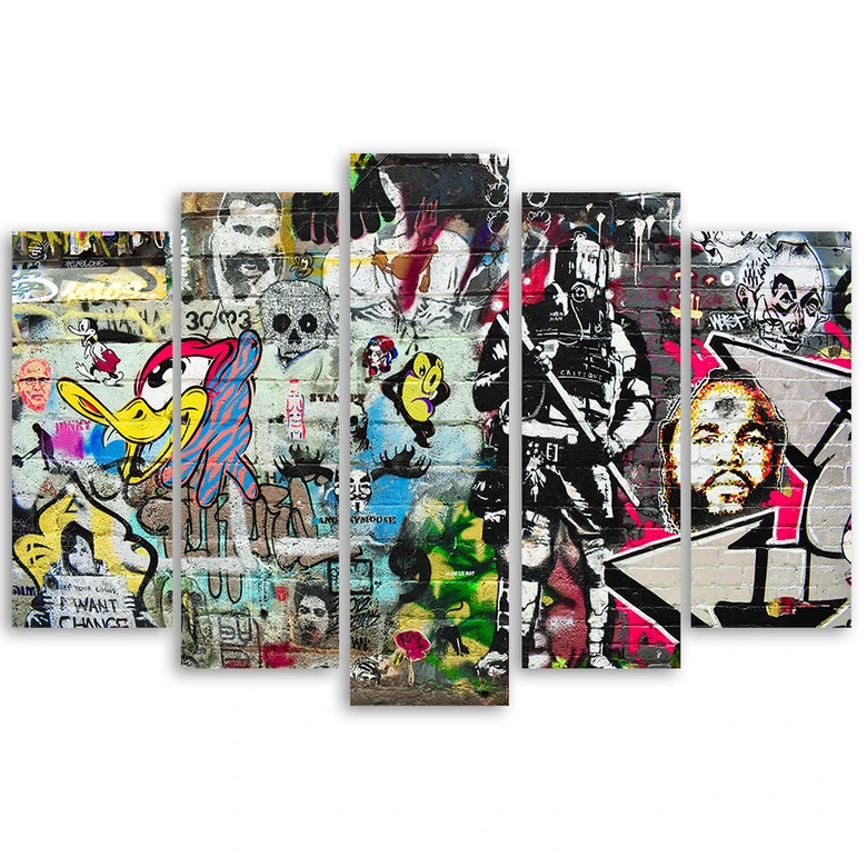 5-delige canvasprint Graffiti Street Art 