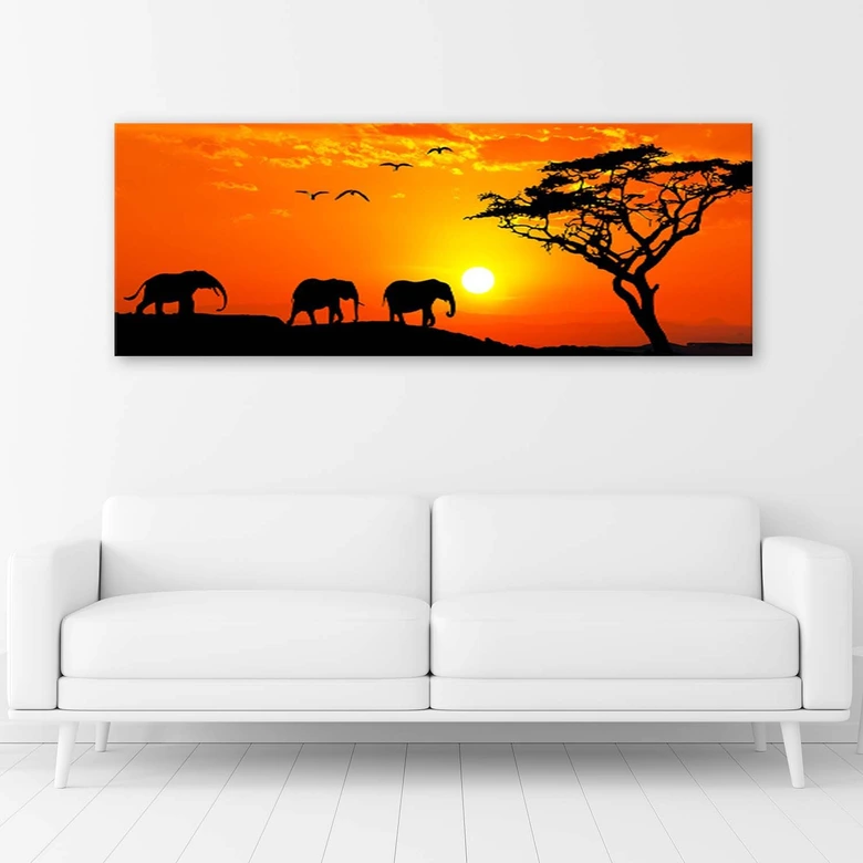 Leinwandbild, Panorama der Savanne in Afrika 
