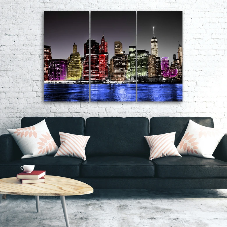 Leinwandbild 3-teilig, Architektur Skyline New York  