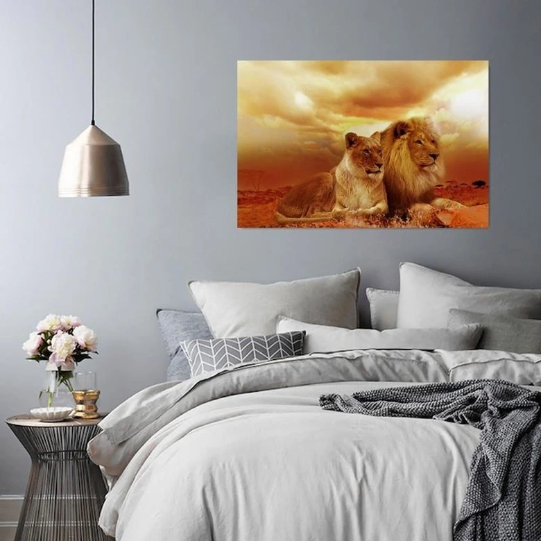 Canvasbillede, Et par løver 