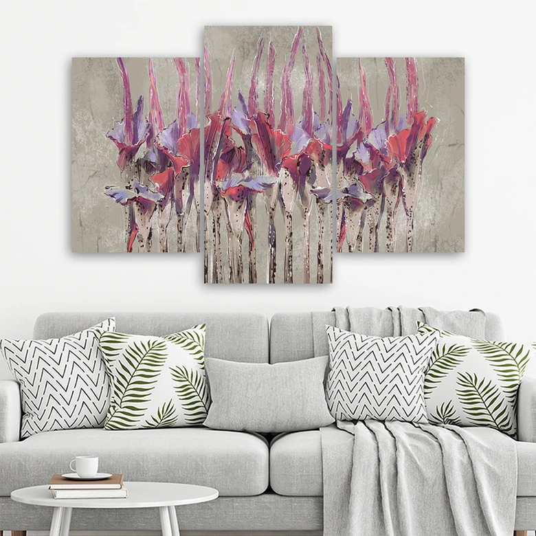 Lærred print 3 dele, planter blomster Simnitło 