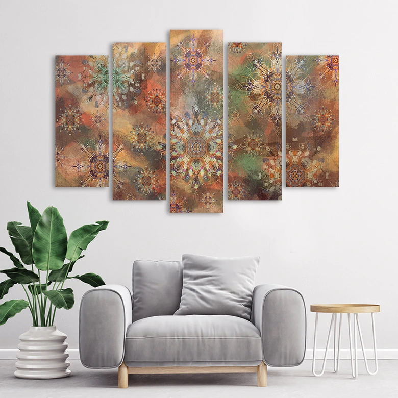 Leinwandbild 5 teilig, Mosaik der Sterne 