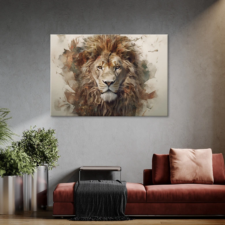 Leinwandbild, Löwe Tier Afrika 