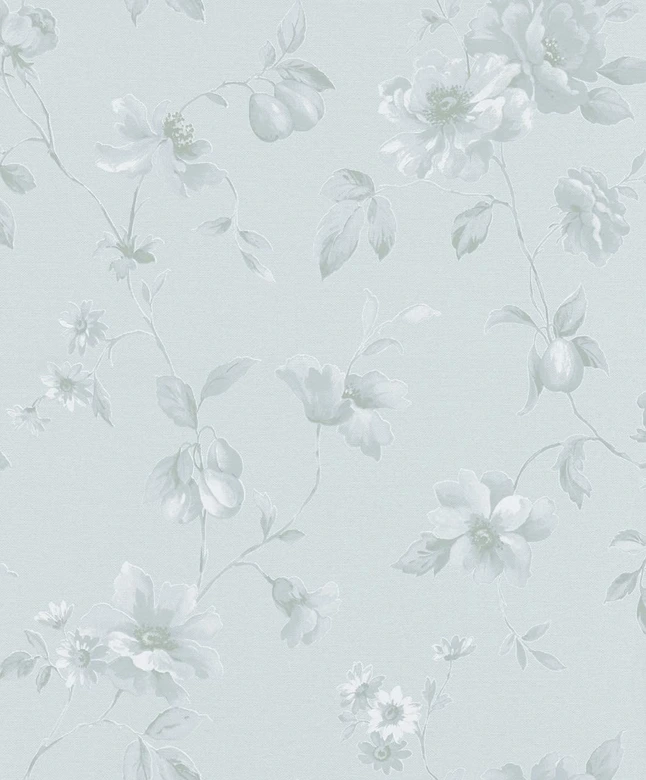 Vliestapete Blumen Floral Klassisch, Natur in Weiß  