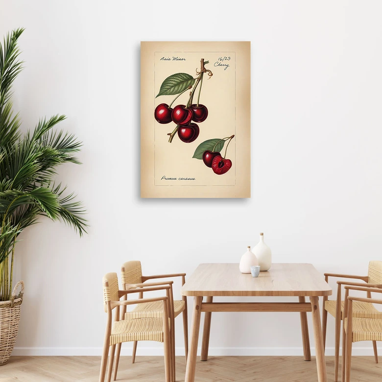 Leinwandbild Obst Weinlese Kirsche 