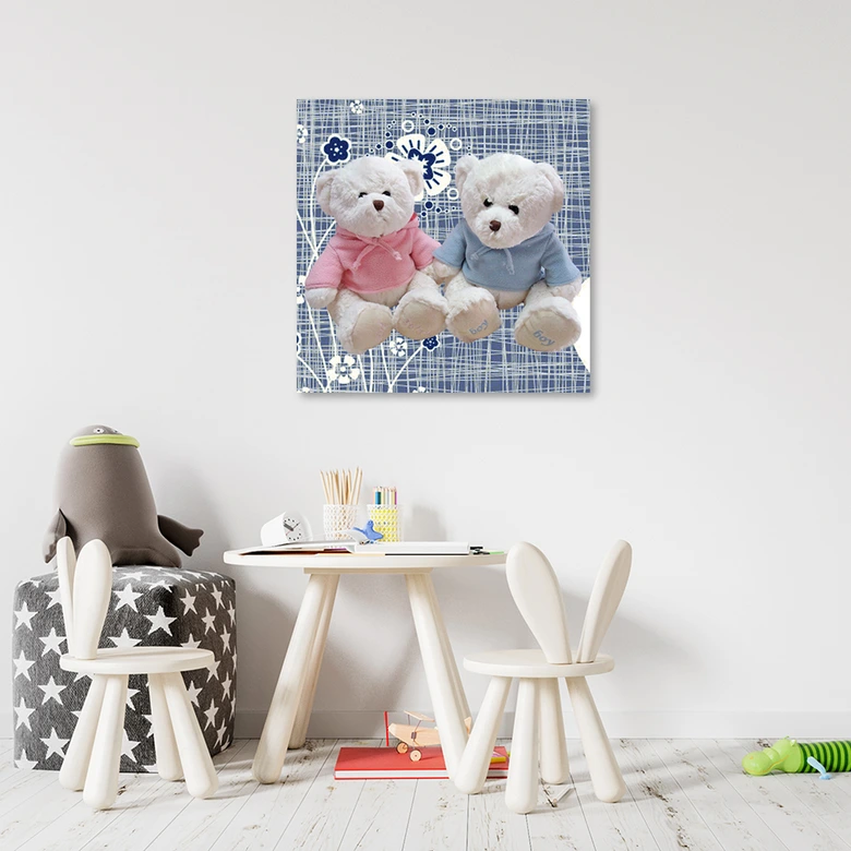 Leinwandbild, Zwei Teddybären 