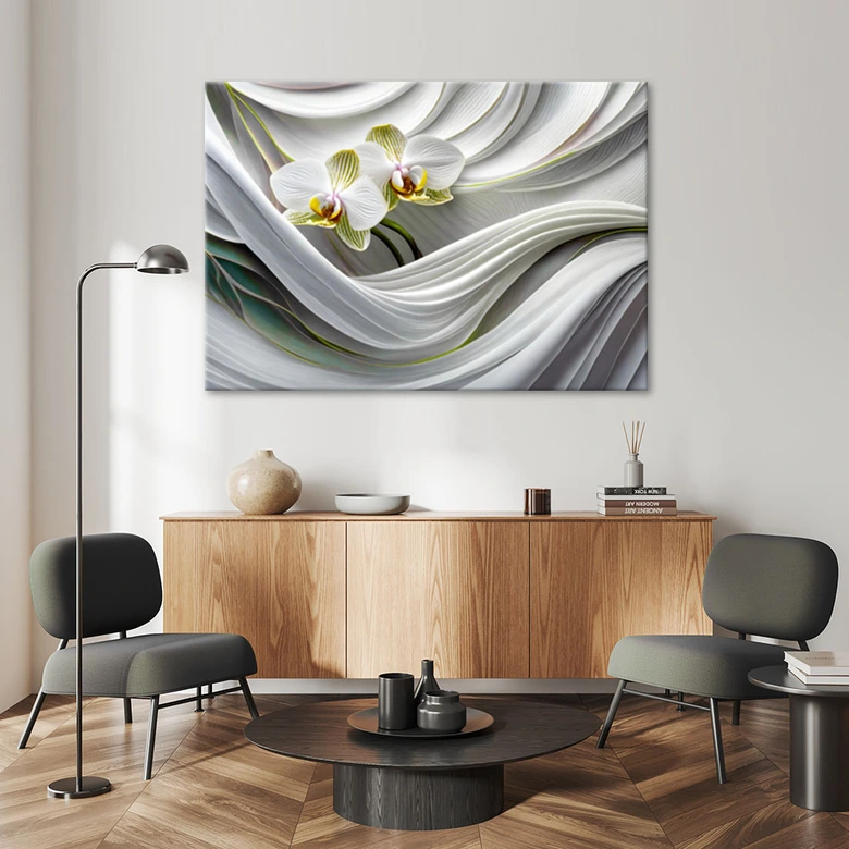 Leinwandbild, Orchidee abstrakt 3D 