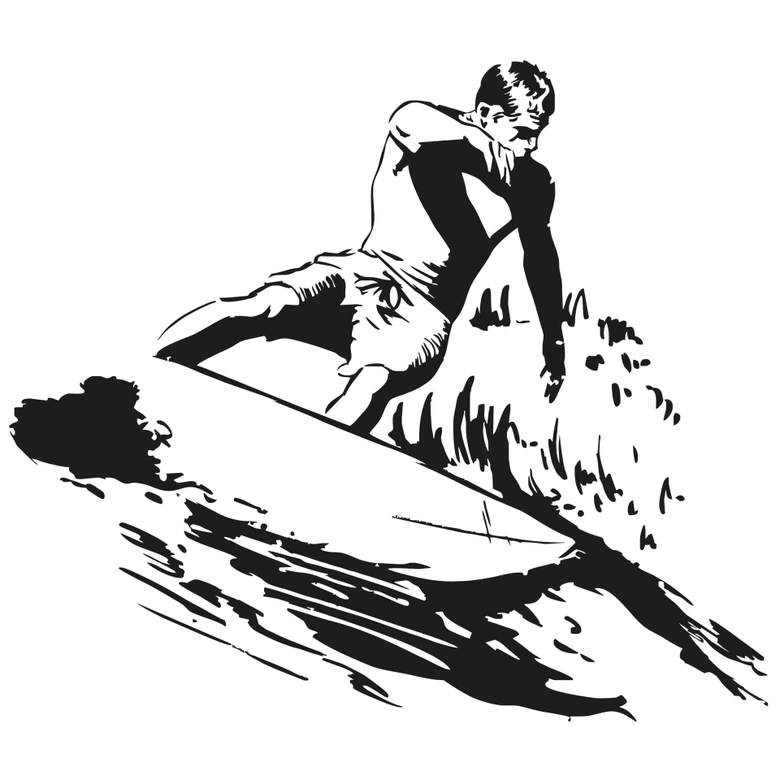 Sticker mural - Surfeur 