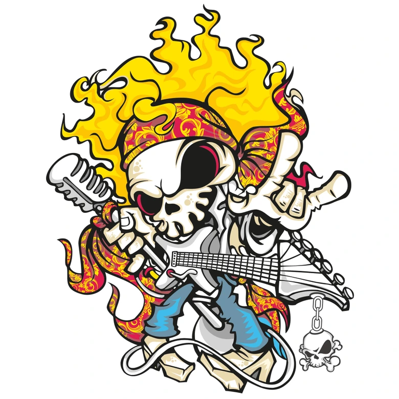Wandtattoo Skull of Rock pure 