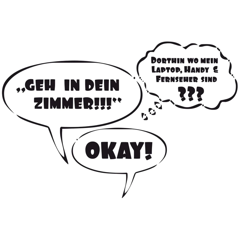 Wandtattoo Geh in dein Zimmer 