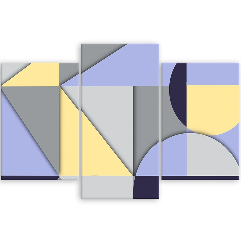 Leinwandbild 3 teilig, Geometrische Abstraktionsformen 
