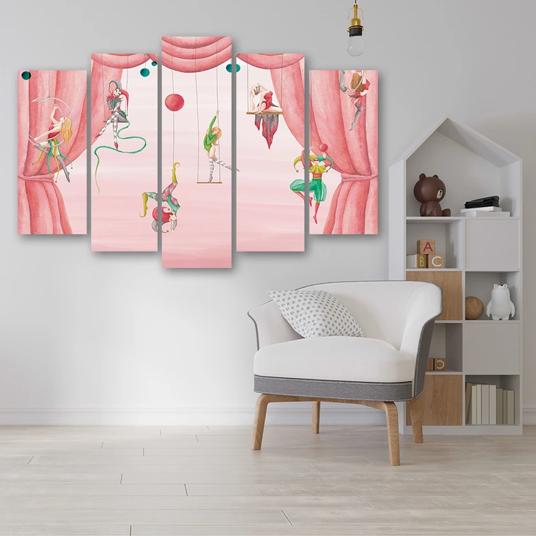 Leinwandbild 5 teilig, Zirkusakrobat 