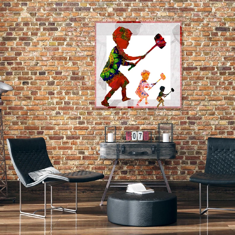 Leinwandbild, Banksy Boy mit einem Hammer 