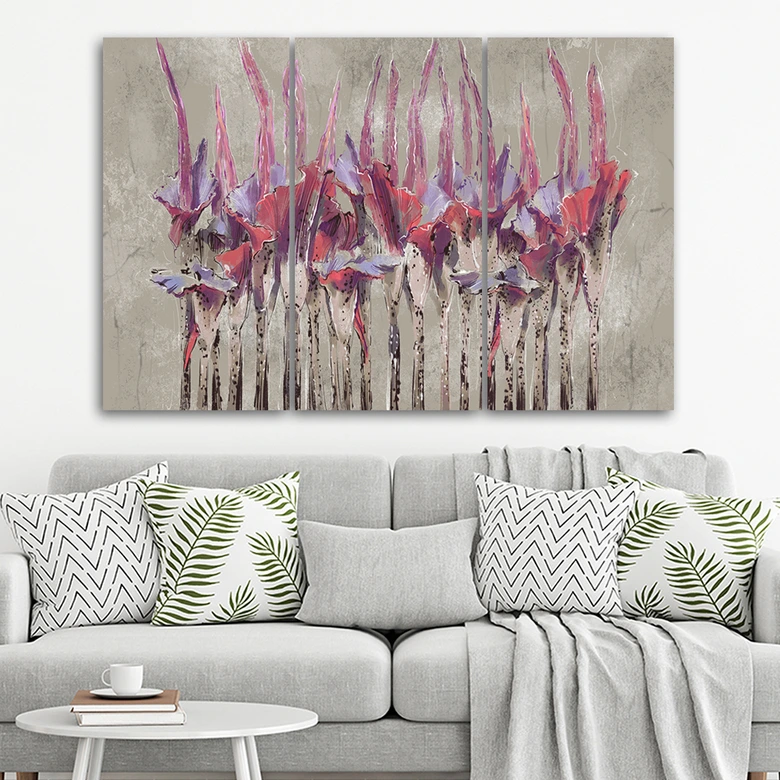Leinwandbild 3 teilig, Pflanzen Blumen Simnitło 