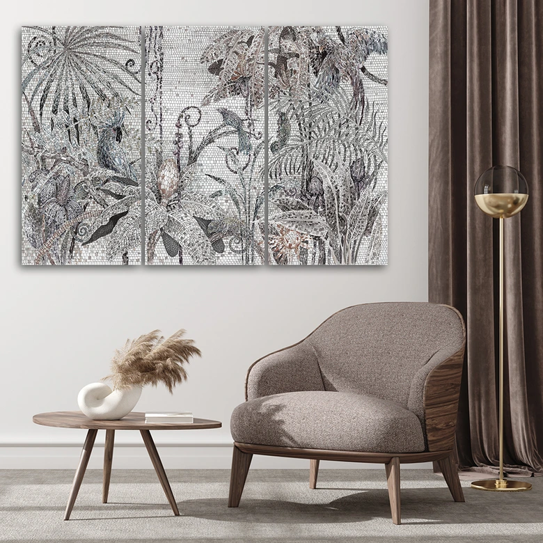 Tableau sur Toile en 3 parties Mosaïque Jungle 