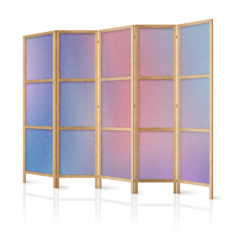 Japanischer Paravent, Raumteiler freistehend, Trennwand - Rainbow Gradient Resembling Mist 