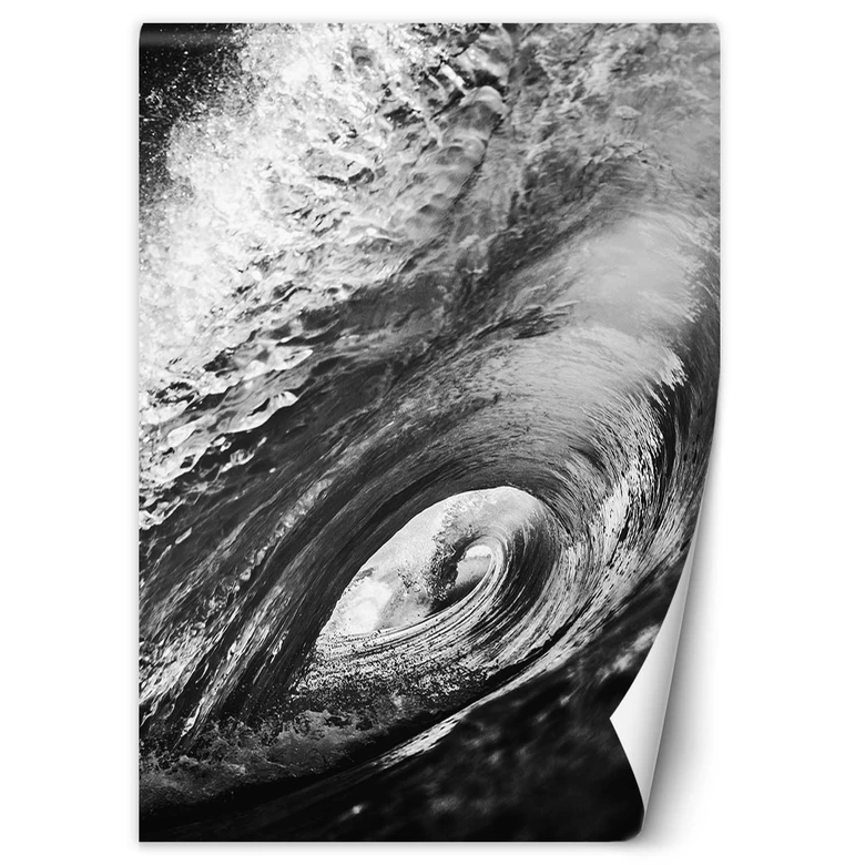 Fototapete, Schwarze und weiße Welle 
