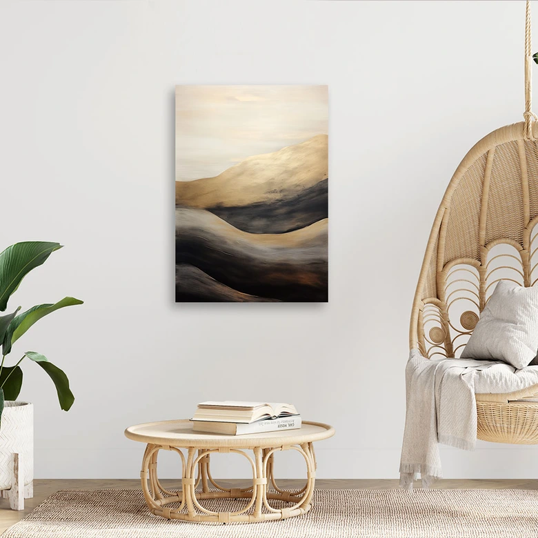 Leinwandbild, Goldene Wellen 