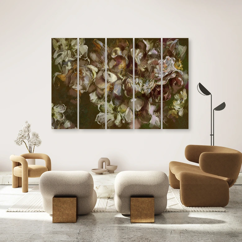 Leinwandbild 5 teilig, Iris Blume 