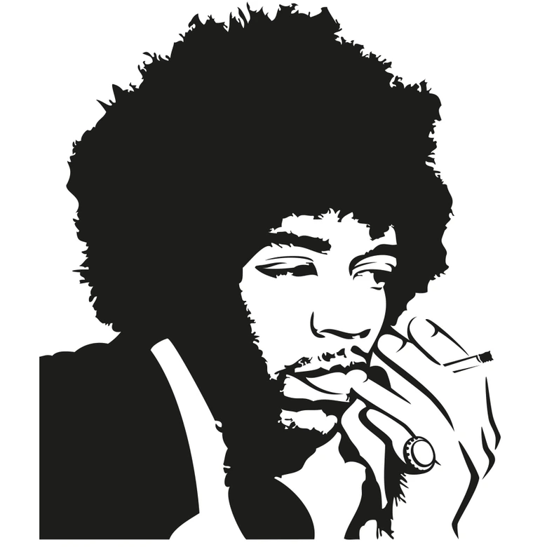 Wandtattoo Jimi Hendrix 
