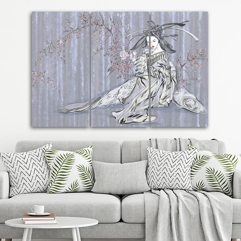 3-delige canvas print, traditionele Japanse Geisha 